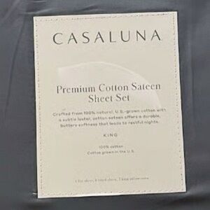 Casaluna Luxurious Cotton Sateen Sheet Set - Gray